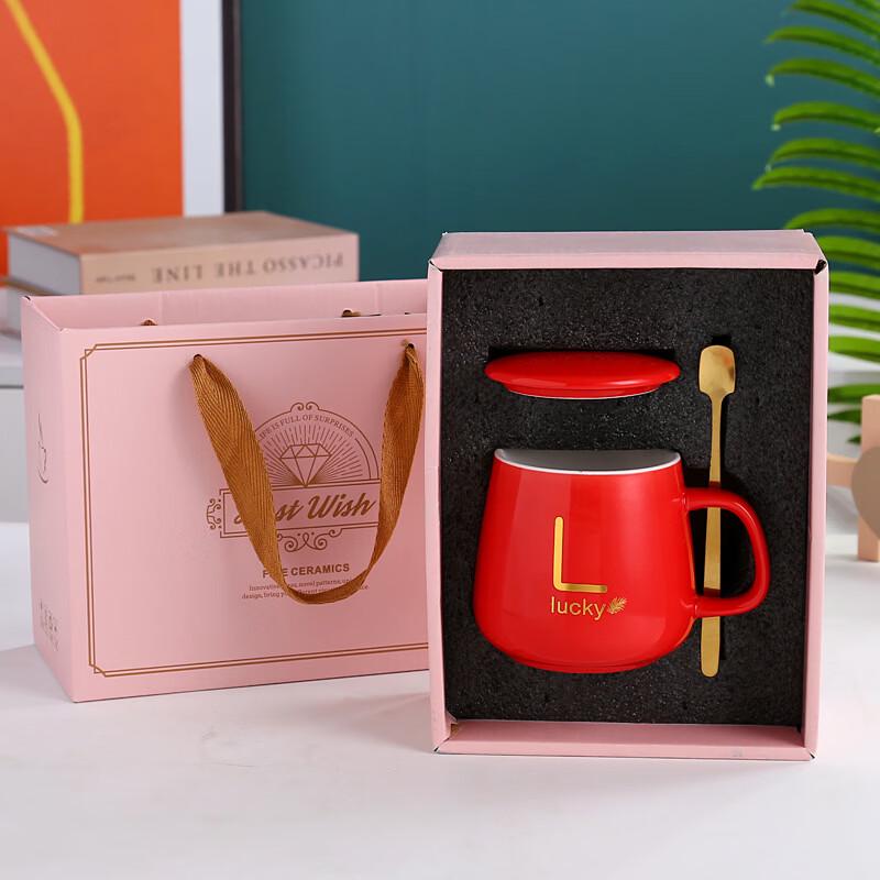Moxiki Ceramic Business Gift Mug with Lid & Spoon