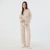 Lunaluz Women S Flora Cotton Long Sleeve Collar Neck pajamaS Two Piece