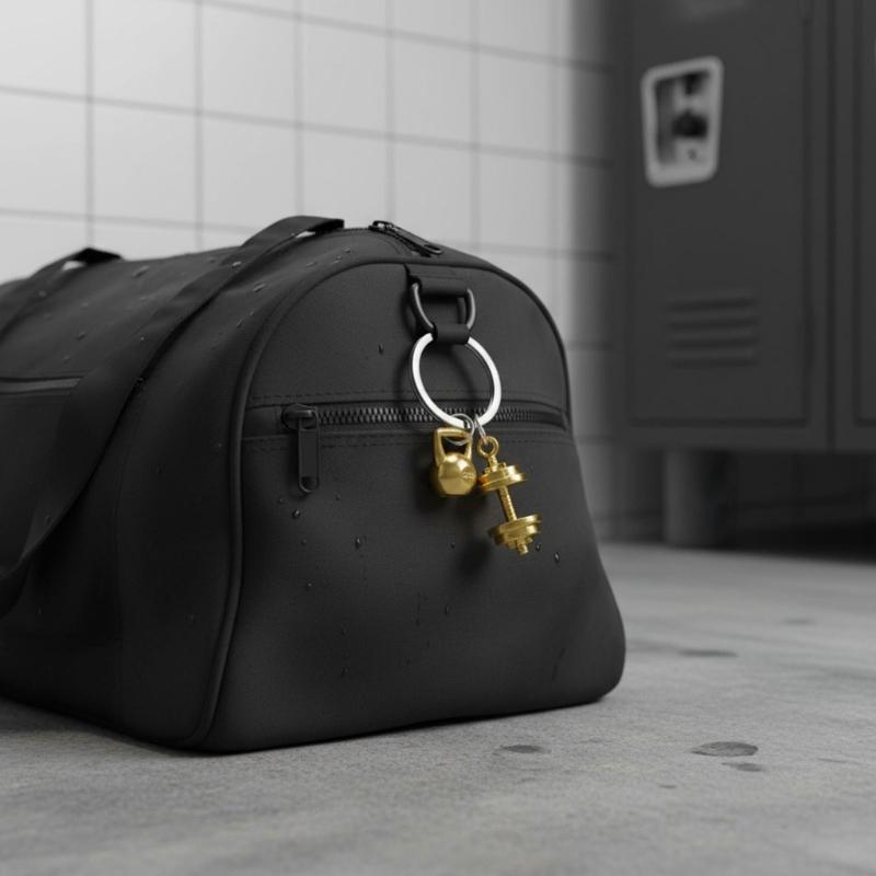 Trendy Workout Inspired Keychain Zinc Alloy Dumbbell Charm For Active Individuals Unique Fitness Gift Choice