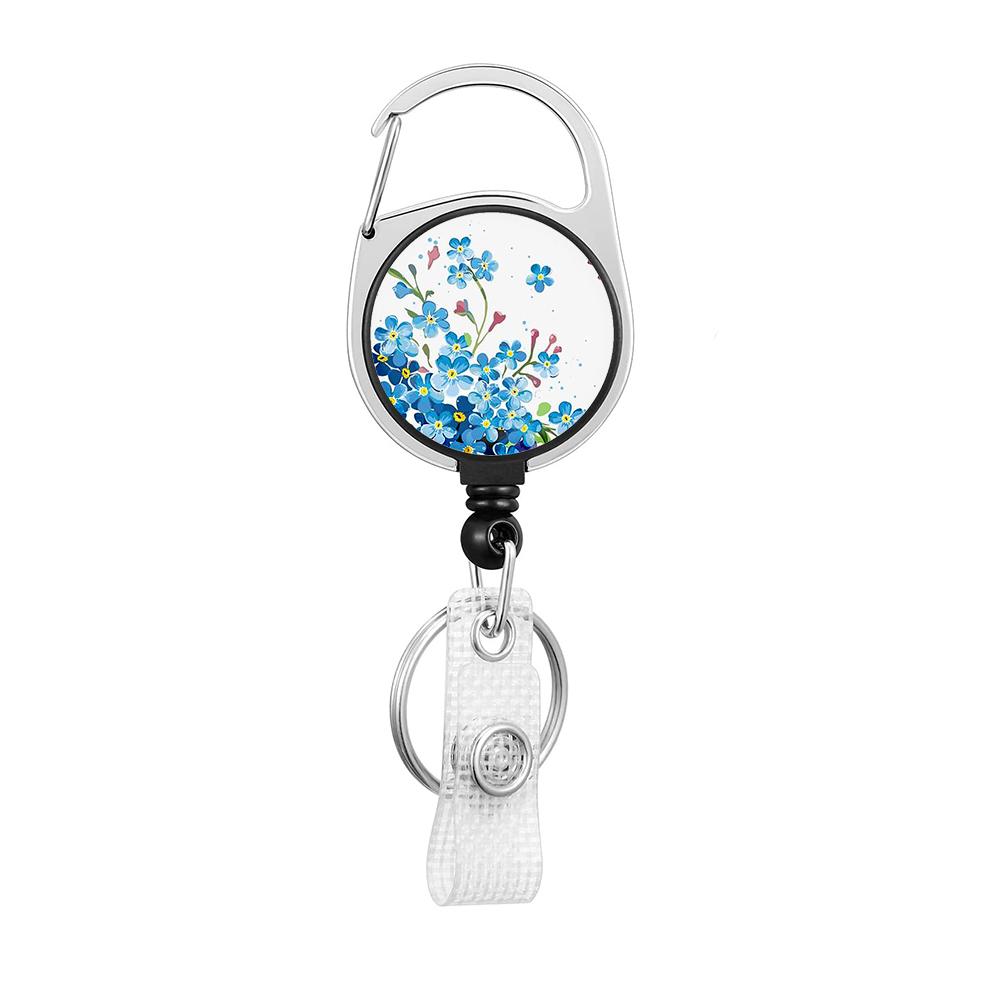Flower Butterfly Chrysanthemum Doctor ID Badge Clip Lanyards Holder Porta Credencial Reel Nurse Retractable Keychain Wholesale