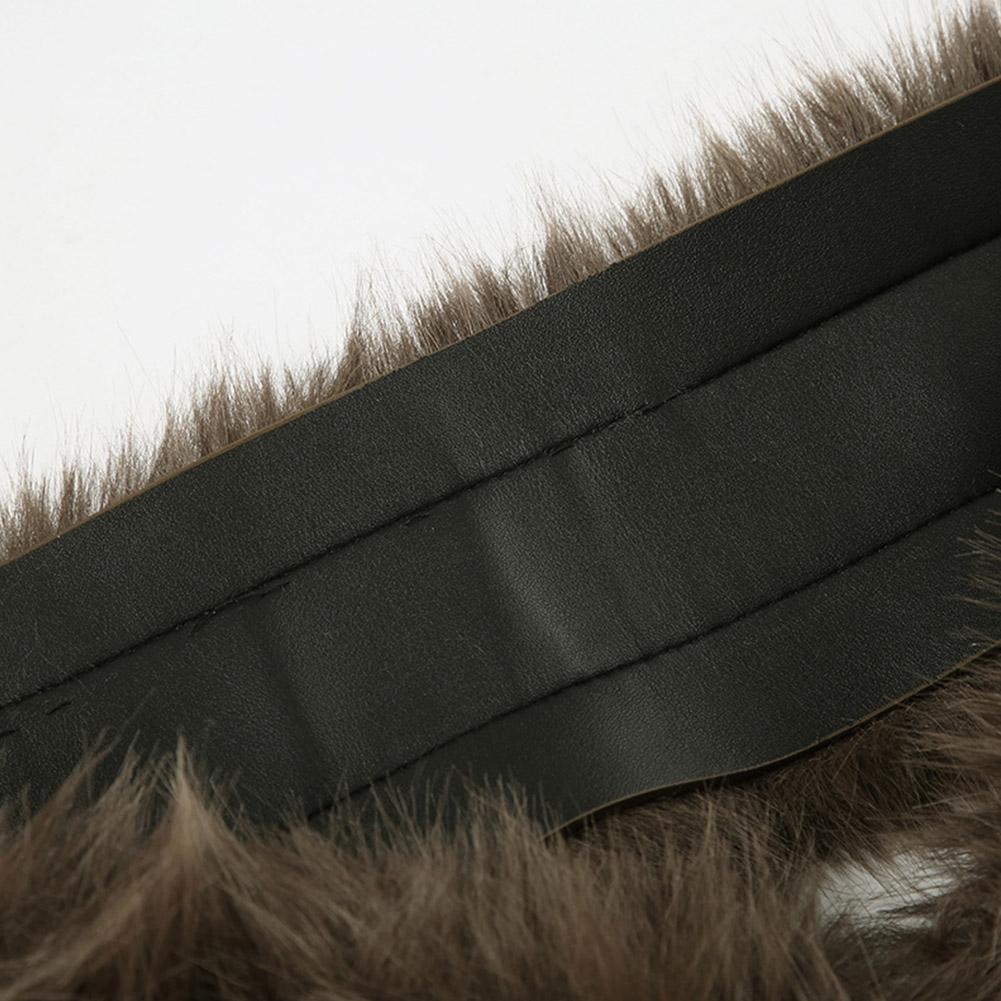 Vintage Furry Design Leather Patchwork Belt Niche Style Waistband Corset P4H7