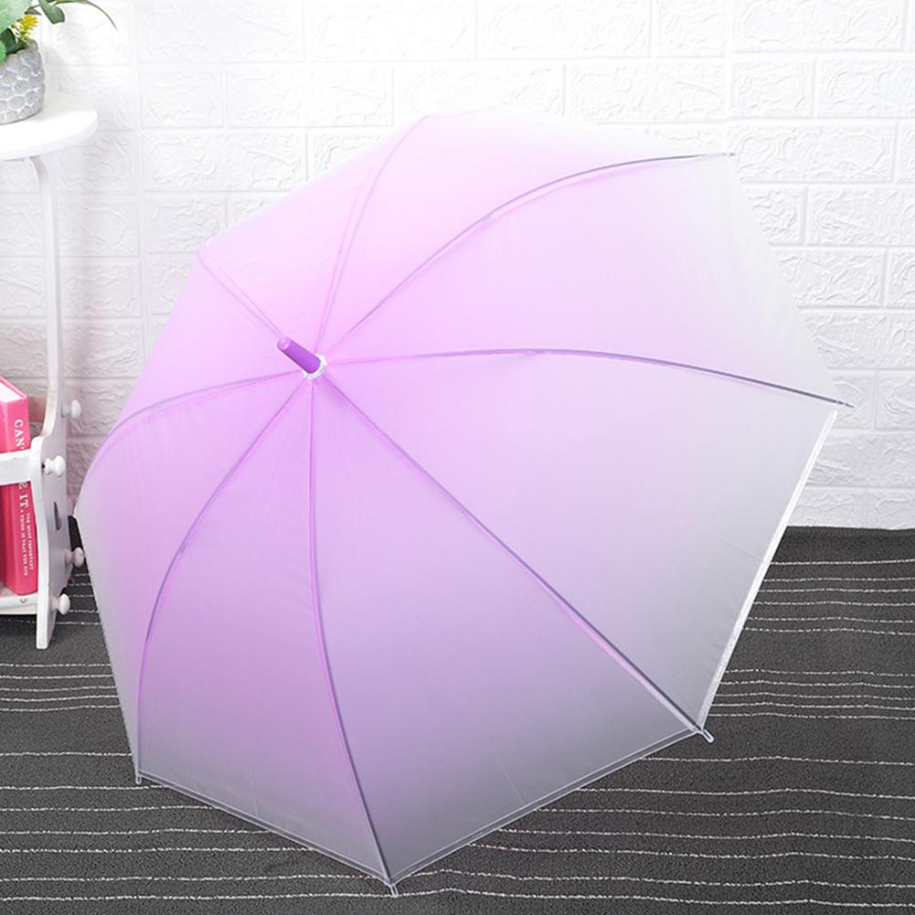 Transparent Color Gradient Umbrellas Strong Waterproof Sunshade Long Handle Large Umbrella for Women Sun Rain UV Umbrella