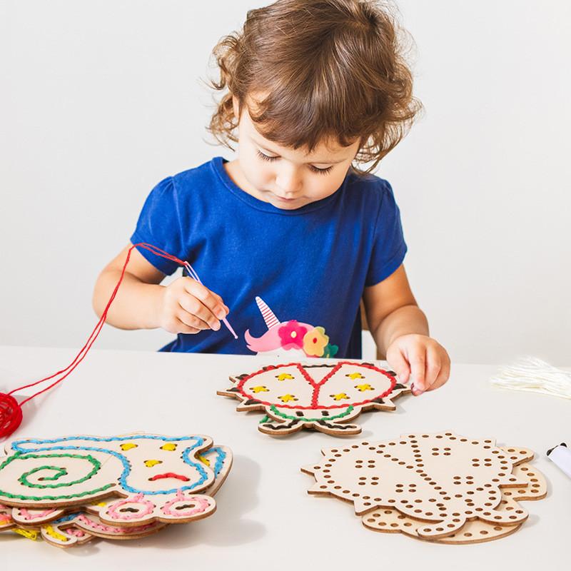 Wooden Fox Animal Threading Toy For Kids Early Education Hand Skills Development