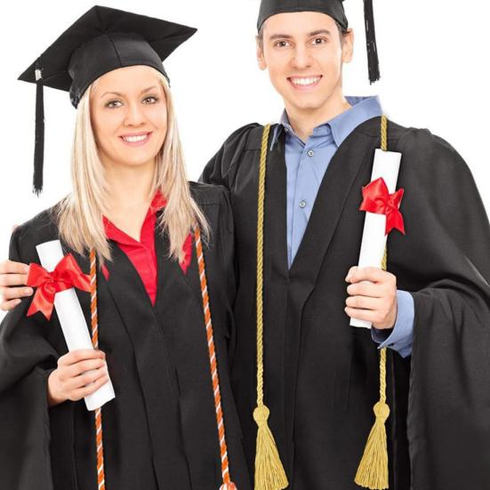 2026 Graduation Cord 5.6Ft Long Braided Cord Double Tassel Graduation Gown Cord for Graduation Ceremony Bachelor Master Doctoral