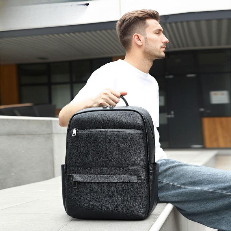 Men's Genuine Leather Backpack High-end Travel Backpack Cowhide Large-capacity Computer Bag