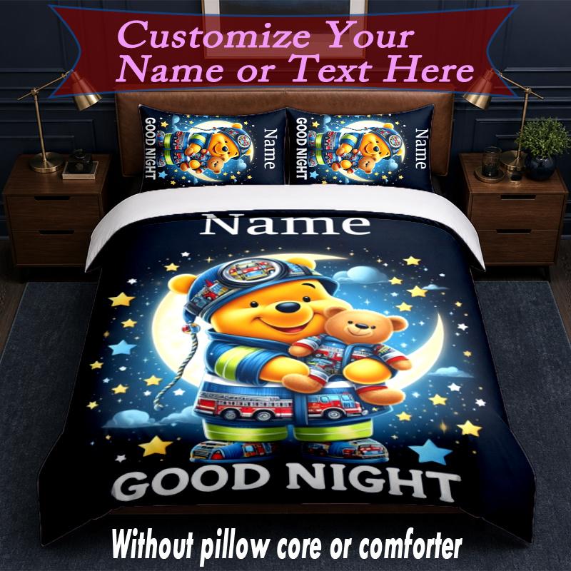 Custom Name 3pcs Duvet Cover Set, Space Adventure Astronauts Aliens Digital Print Bedding Set, Cozy Bedclothes For Bedroom
