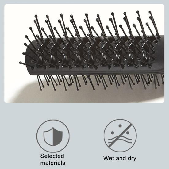 Rippenkamm, weiche Zähne, ergonomischer Griffkamm für Salon-Locken, nicht geknotet, professionelles Haar, Schwarz, für den Heimgebrauch
