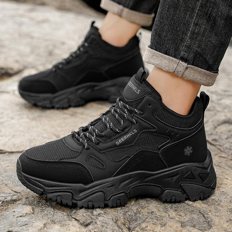 Fashion Autumn Men Sneakers Thick Soled Casual Shoes Sports Outdoor Hiking Boots High Top Trekking Shoes Climbing Four Seasons