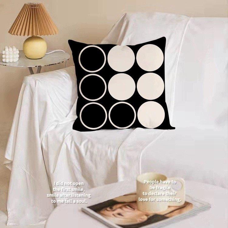 Nordic Black and White Pillow Sofa Living Room Bedroom Pillow Office Bedside Back Simple and Atmospheric Home Decoration