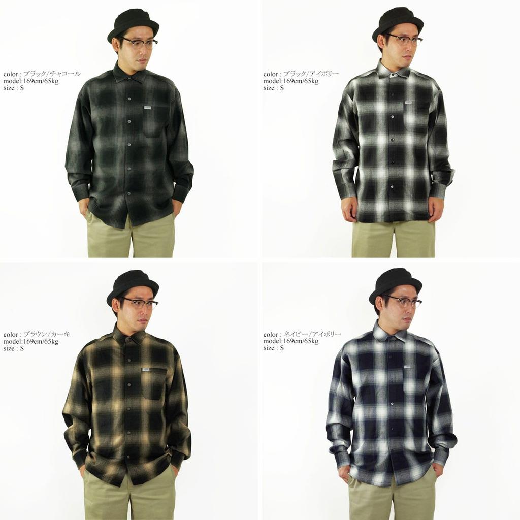 CalTop 2000LS Ombre Check Long Sleeve Flannel Made In the Size M Shirt, USA, Black/Charcoal,