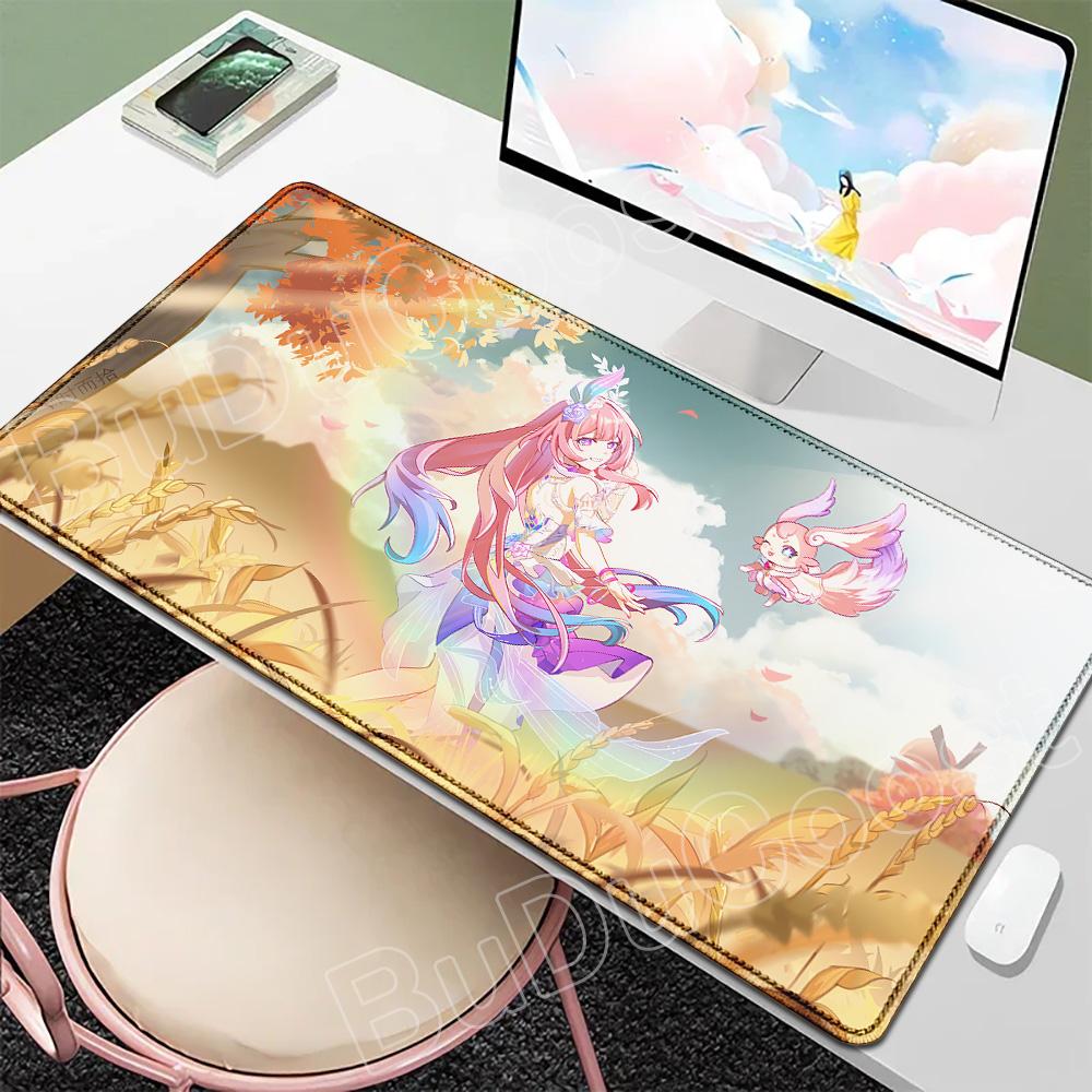 New Pretty Anime Girl Cyrene Mouse Pad Pink Cute Honkai Star Rail Desk Mat Laptop Gaming Mousepad Keyboard Desktop Table Mat XXL