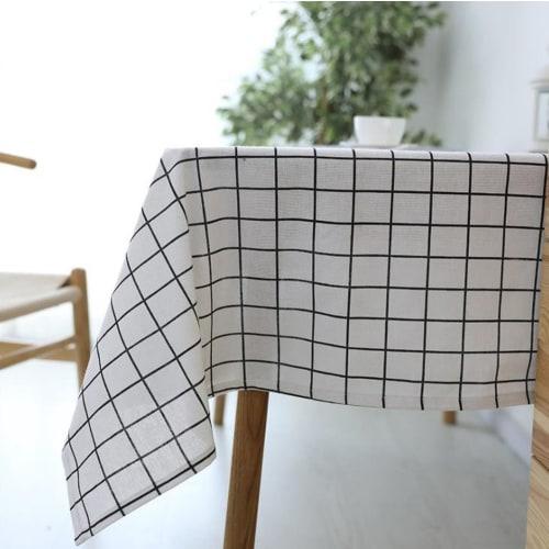 SAWAN Tablecloth, Simple Plaid, Gray, 130x180cm