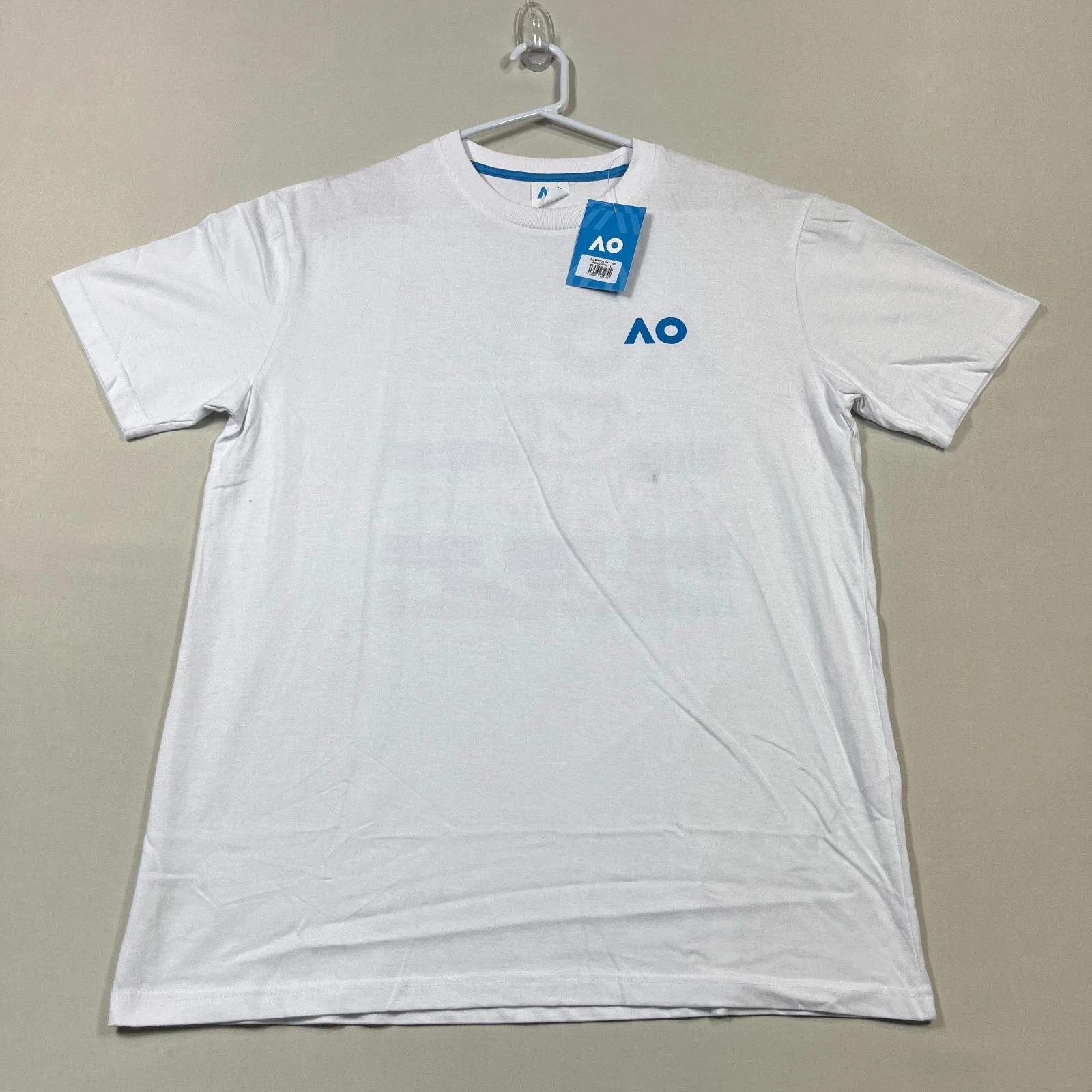 Australian Open Tennis T Shirt White Casual AO Tee Mens Large L 4XL