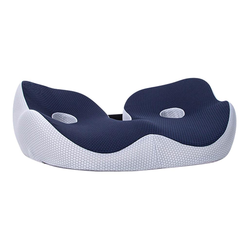 Seating Cushion Soft Comfortable Breathable Buckle Curved Chair Cushion for Office Working Dark