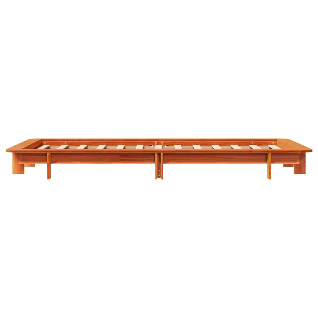 Vidaxl Bed Frame Without Mattress, Waxed Brown, 90X190 Cm, Pine