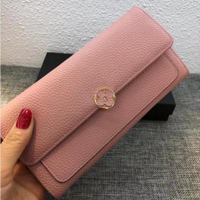 Carteira Clutch Elegante Feminina em Couro Genuíno com Trevo de Quatro Folhas - Design Longo Dobrável na Moda.