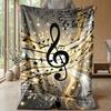 Music Notes Harmony 1 Theme blanket Lightweight Warm Flannel Blanket Decorative Throw Blanket for Home Decoration