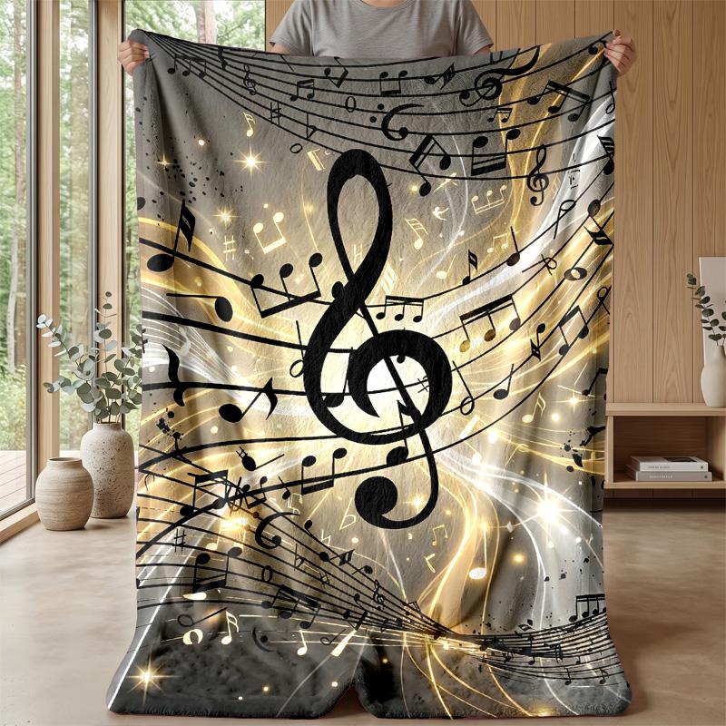 Music Notes Harmony 1 Theme blanket Lightweight Warm Flannel Blanket Decorative Throw Blanket for Home Decoration