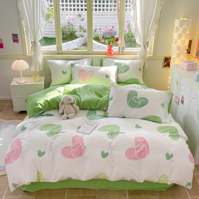 3pcs Yellow Stripe Duvet Cover Modern Geometry Bedding Set Fashion Home Comforter Cover Polyester Quilt Cover with 2 Pillowcases