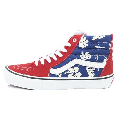 Sk8 Pro Durable Lightweight Breathable Shock Absorption High-Top Skate Shoes Unisex Skate Shoes Blue Red VN0A45JD2LS