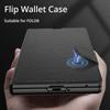 Book Flip Leather Credit Cards Pocket Case for Samsung Galaxy Z Fold 8 Fold8 Solid Color Wallet Tempered Glass Flim Back Cover
