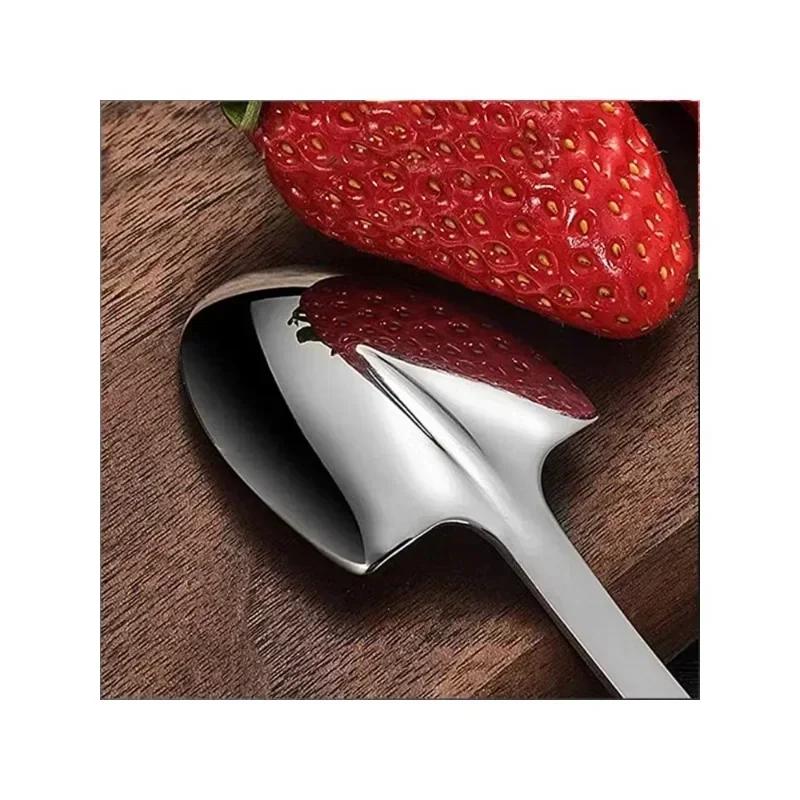 4 Stück/Set Niedliche Schaufel Teelöffel Eiswerkzeug Metall-Teelöffel Kaffeelöffel für Obst Dessert Schaufel Geschirr Besteck Löffel