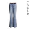 ELLASSAY Women's Retro Washed High-Waist Flare Jeans