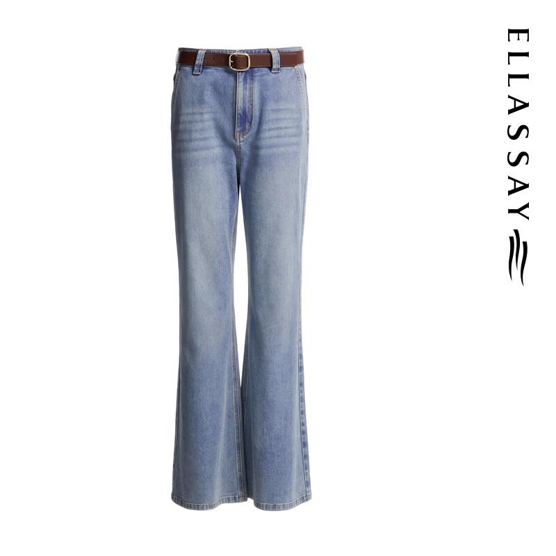 ELLASSAY Women's Retro Washed High-Waist Flare Jeans