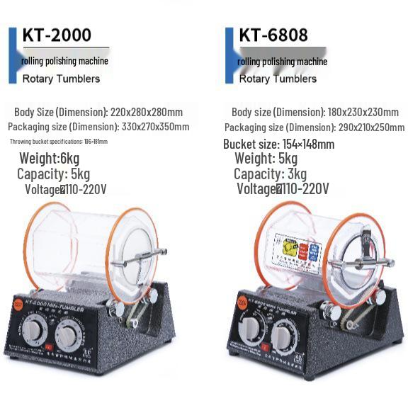 Barrel Polishing Machine for Gold & Silver Jewelry - KT-6808 Electric Rotary Cleaner