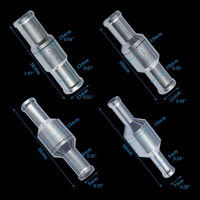 Nicht-Rückschlag Einweg-Kraftstoffrückschlagventil Aluminiumlegierung für Schlauch Auto Öl Wasserpumpen