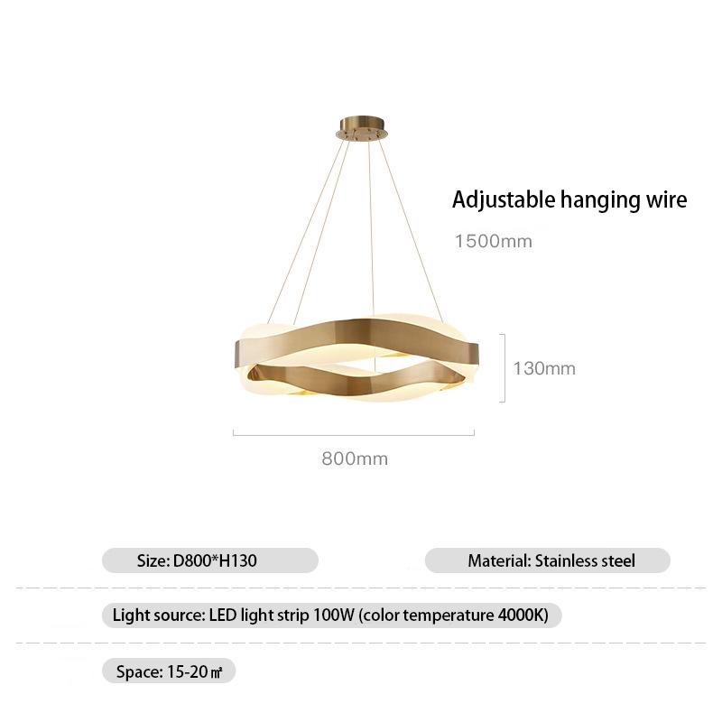 New Modern Gold Pendant Lamp Nordic LED Three Color Dimming Chandelier for Living Room Bedroom Restaurant Decor Hanging Lighting