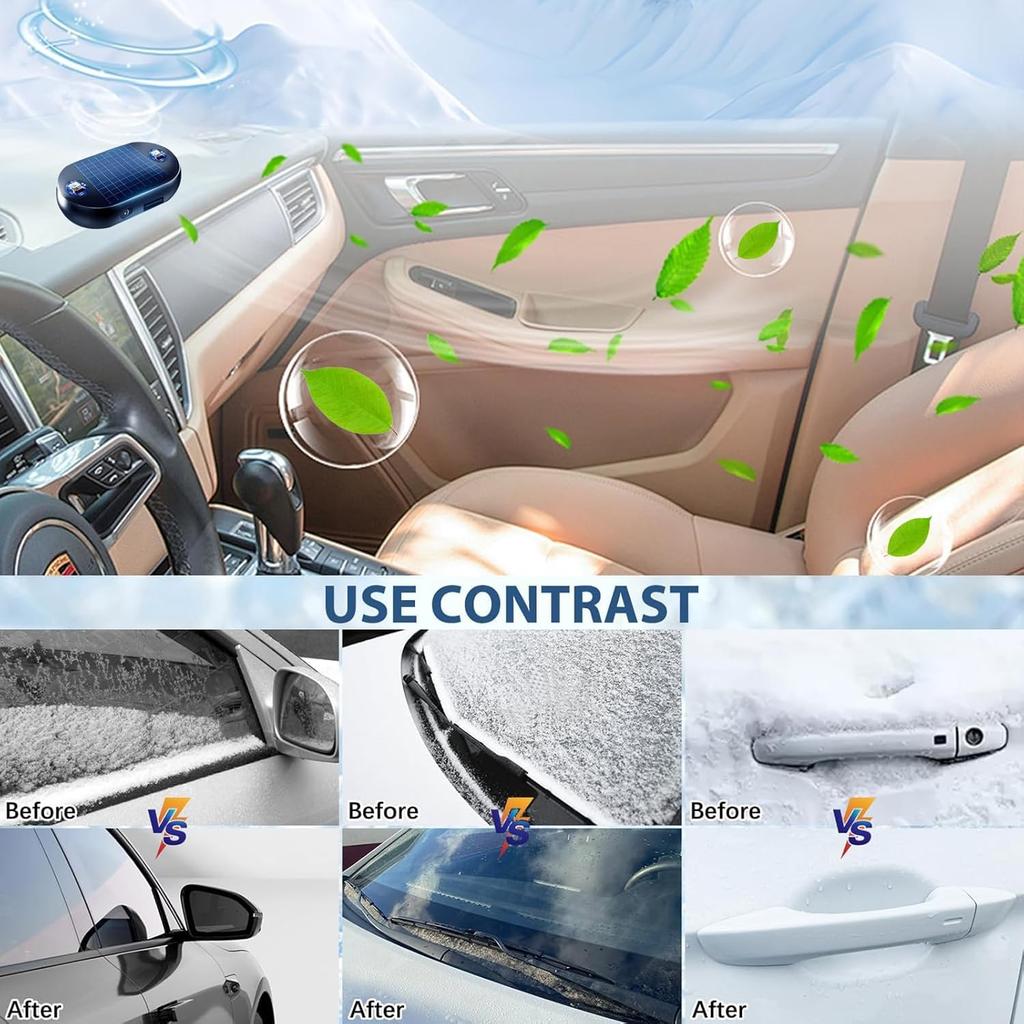 4Pcs AntiFreeze Electromagnetic Car Snow Removal Device, Solar Electromagnetic Car Snow Removal Device, Portable Ca R Defroster,Fast And Efficient