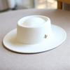 Bee pure wool wide brim concave top hat women's fashion retro British style jazz hat women's autumn and winter