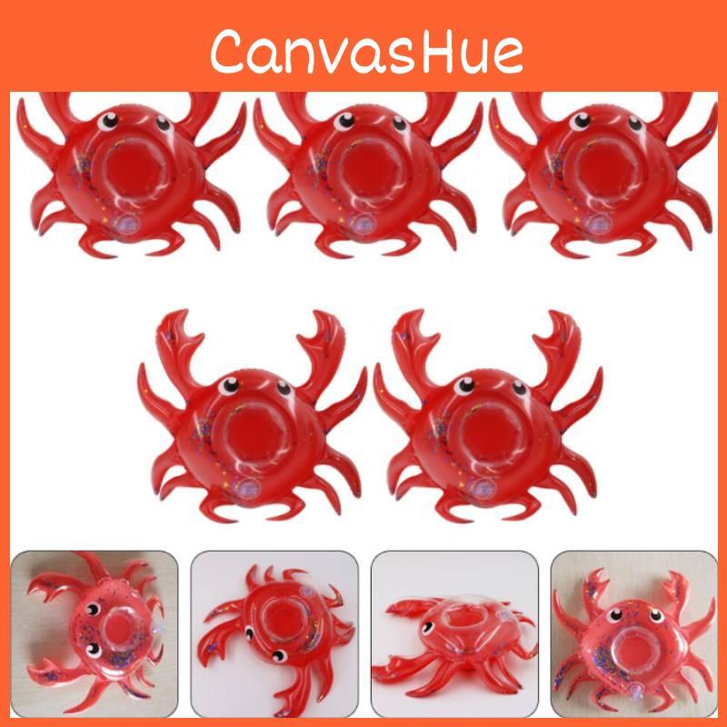Pvc Inflatable Water Toy Red Crab Cup Holder Floating Drink Coaster For Pool Parties