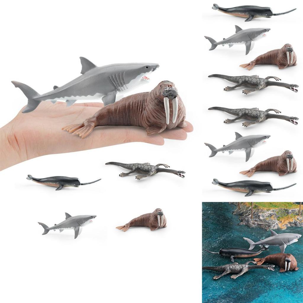 Realistic Ocean Animal Models Set Including Mythical Dragon Whale Shark And Sea Lion For Educational Play