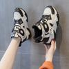 Black and white inner height increase platform dad shoes women's 2025 autumn new popping board versatile little white shoes casual fashion women's sho