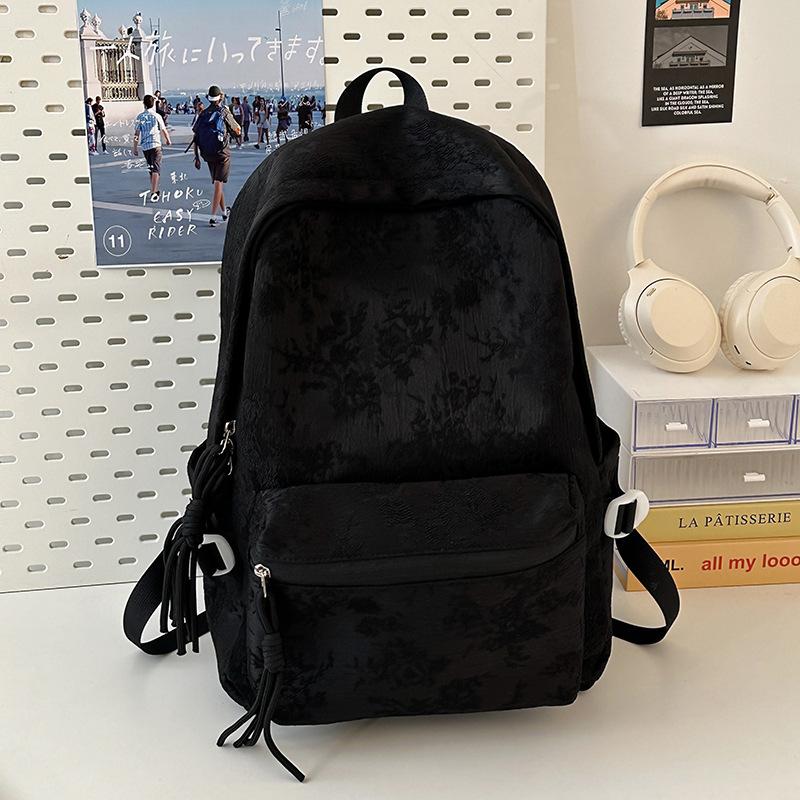 

Casual simple large-capacity backpack New solid color fresh student schoolbag travel backpack