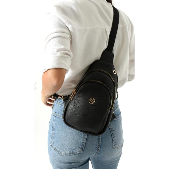 

Women s Crossbody Gold Accessory Headphone Output Waist and Chest Bag Bodybag