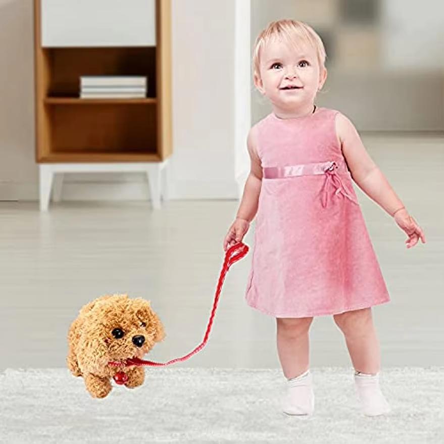 Electric Simulation Dog Plush Toys Interactive 18Cm Dog Robot  Walking Barking Tail Wagging Toy For Kids Birthday Christmas Gift