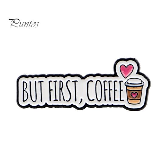 Coffee Brooch Pin Pin, Slogan Design Brooch, Thickened Zinc Alloy Badge, Durable Badge Enamel Paint Stable Buckle Pins for Clothes Hats Backpacks