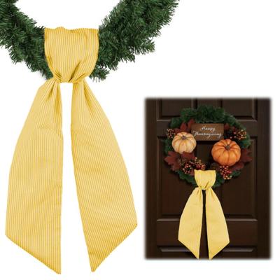 2Pcs Fall Thanksgiving Striped Wreath Belt Farmhouse Ribbon DIY Craft Monogram Outdoor Indoor Autumn Decor