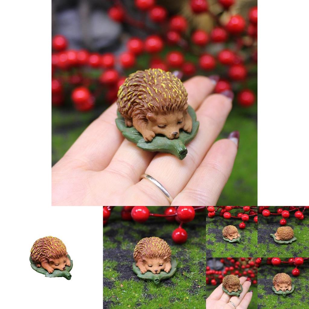 Cute Resin Hedgehog Figurine For Miniature Garden Decor Micro Landscape Gift For Holiday