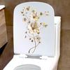 Modern Floral Toilet Lid Sticker Bright Flower Pattern Decal Self Adhesive Waterproof for Kids Bathroom Home Decor