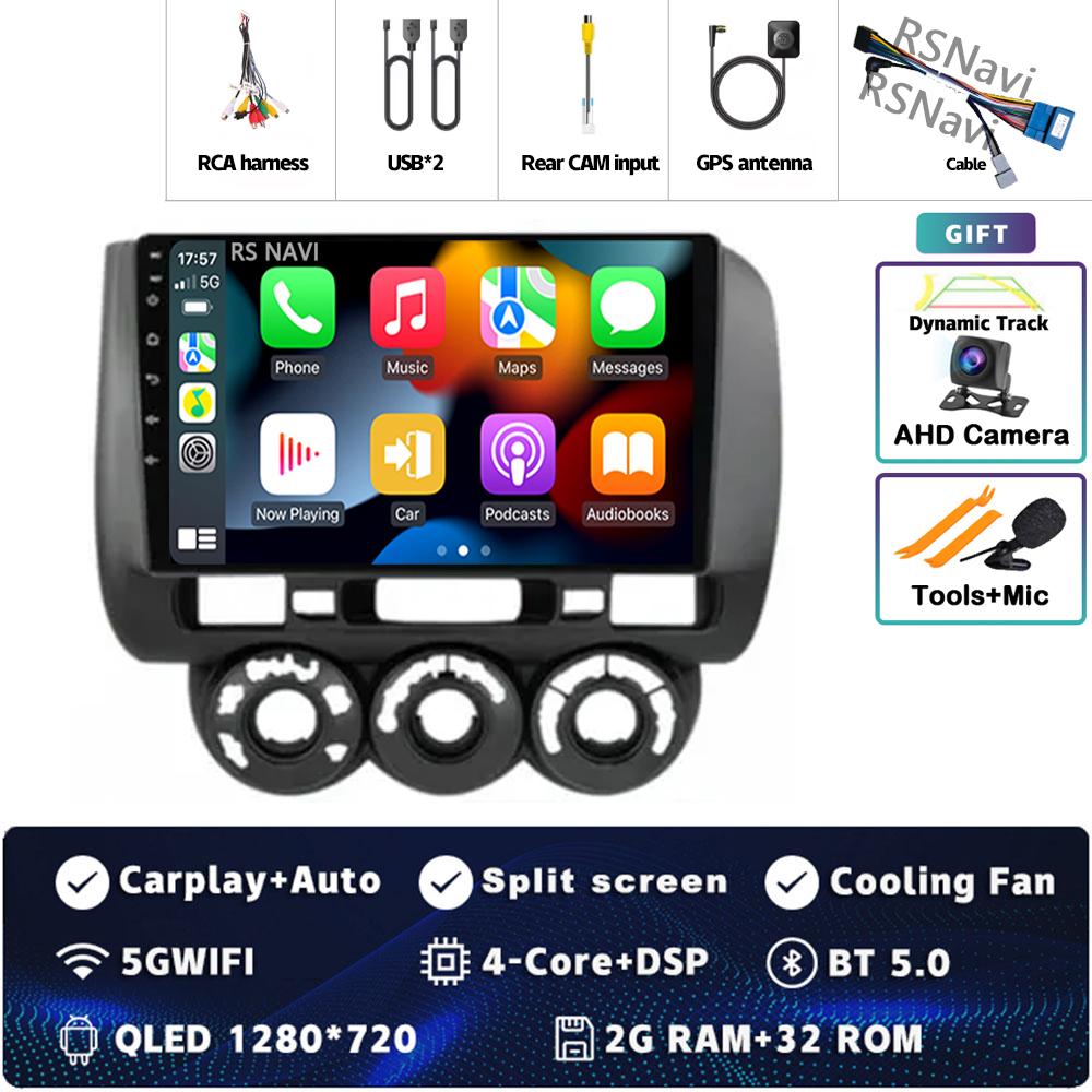 

Android 14 Carplay автомобильное радио для Honda Fit Jazz City 2002 2003 2004 - 2007 Мультимедийный видеоплеер Навигация GPS Стерео 2Din BT