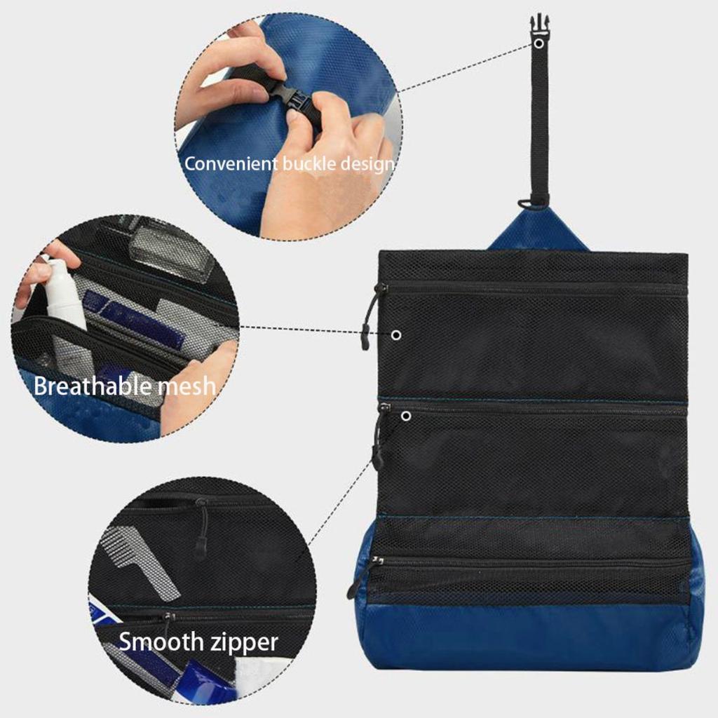 Travel Waterproof Toileting Bag for Men, Camping Storage for Business Trips, Foldable Portable Bag, Toileting Set