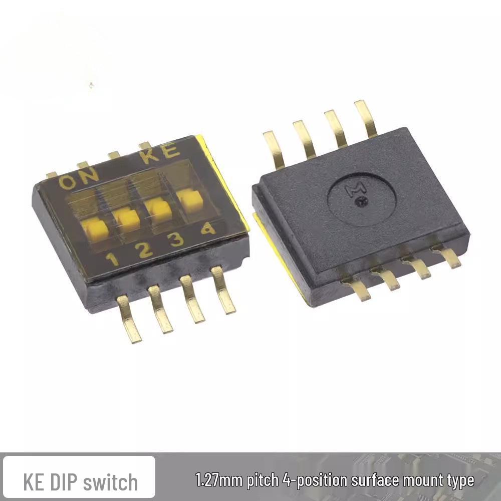 1,27 mm Schwarzer SMT Flachkippschalter DIP-Schalter, 2-10 Positionen (DSHP03TSGER)
