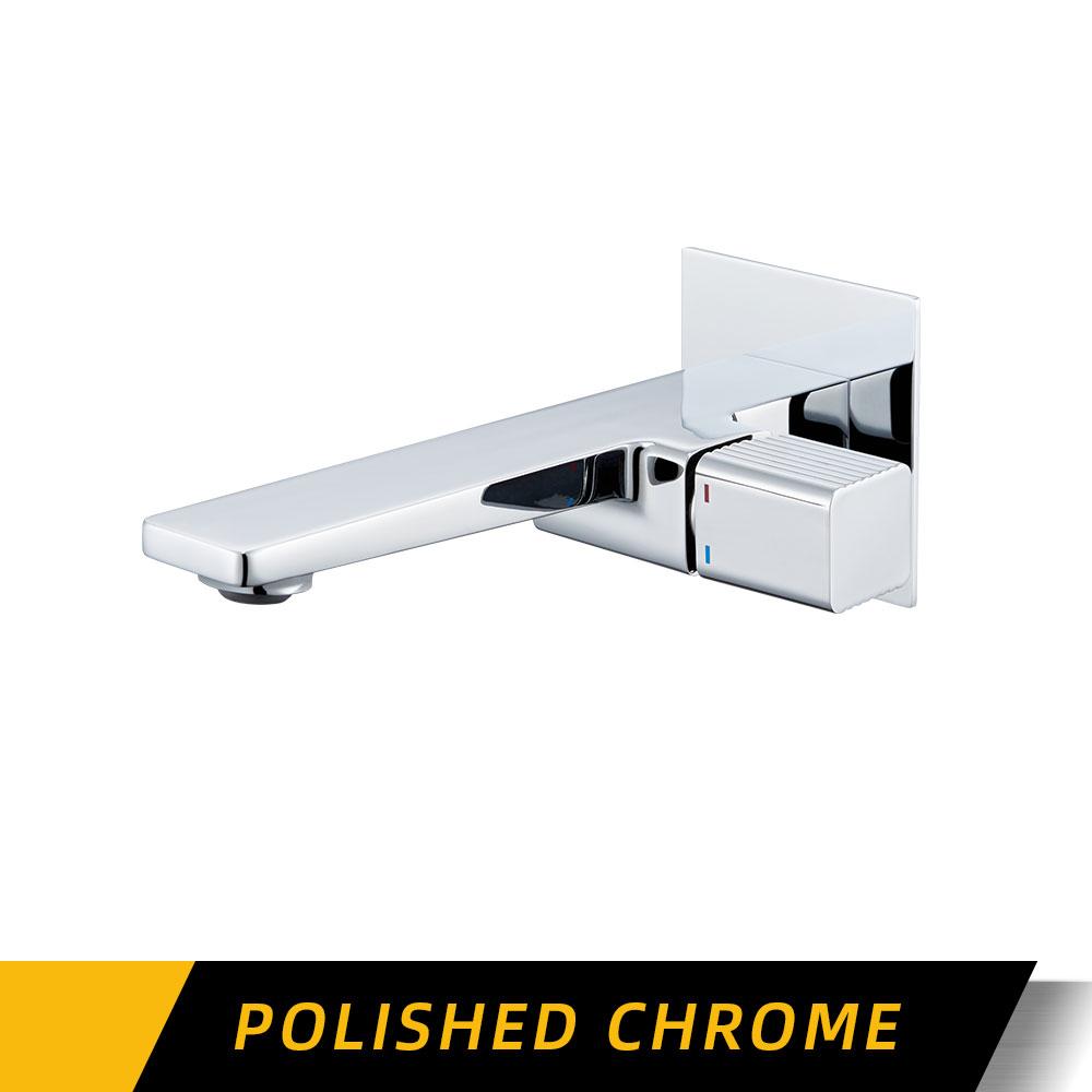 

Горячий и холодный матовый черный смеситель для раковины, смеситель для мойки, квадратный однорычажный настенный встраиваемый кран