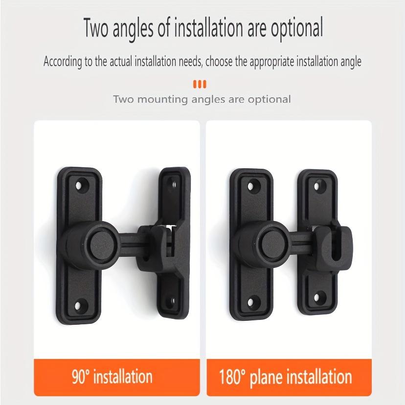 90° Stalldörrlås Kraftigt Skjutbar Stalldörrspärr Låsregel 90 Graders Vridbar Grindspärr Vinskåp Garderob Rätvinkligt Lås