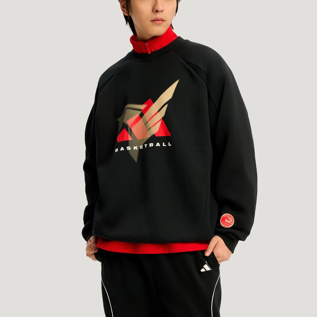 Adidas Basketball FW25 Crew Sweatshirt CNY New Year Edition Knitted Fleece Loose Fit Round Neck Sweatshirt Men Sweatshirt KT0626