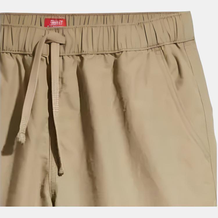 Levis Solid Color Comfortable Elastic Waist Drawstring Casual Shorts Men Shorts Brown A7366-0015
